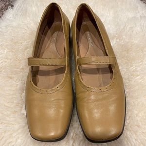 Easy Spirit Light Brown leather flats.